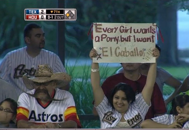 Saw this on a recent Texas Ranger's game. Tom Selleck is jealous of this guy.