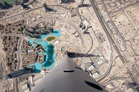 atop the world's tallest building in UAE - 164 story, 2717 feet high