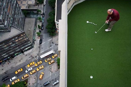 working on the short game in the Big city. 34 stories above 63rd street in Manhattan
