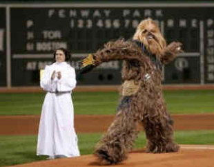 but you can't beat a first pitch thrown out by chewbacca