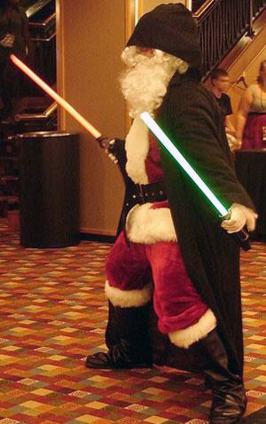 Jedi Santa battles the dark side