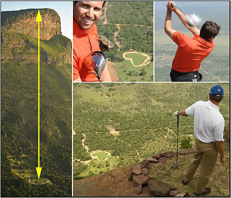 You have to take a helicopter to get to the 1410 ft. high tee box
