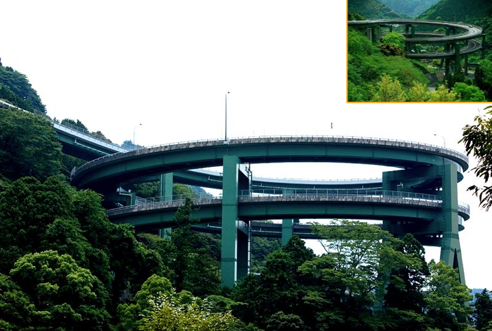 Bridge Spiral descending into Kamazu, Japan