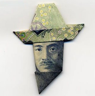 Hats made from currency