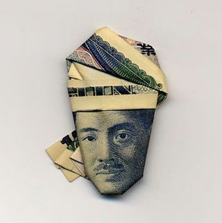 Hats made from currency