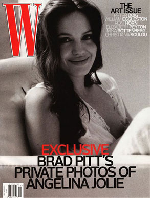 Angelina Jolie covers the November 2008 issue of W magazine in a black-and-white shot that shows her breastfeeding presumably one of the newborn infants.