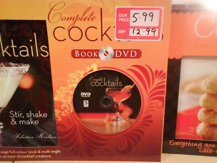 cocktails - Complete out 5.99 . Cock12.99 Book & Dvd Rrp 12.99 ktails cocktails Ovo Stir, shake & make Everything you cafe fuc k & multi angle en hear a cocktail creations