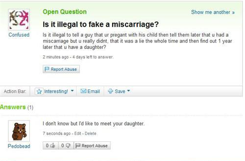 Yahoo Answers Gone Wrong.