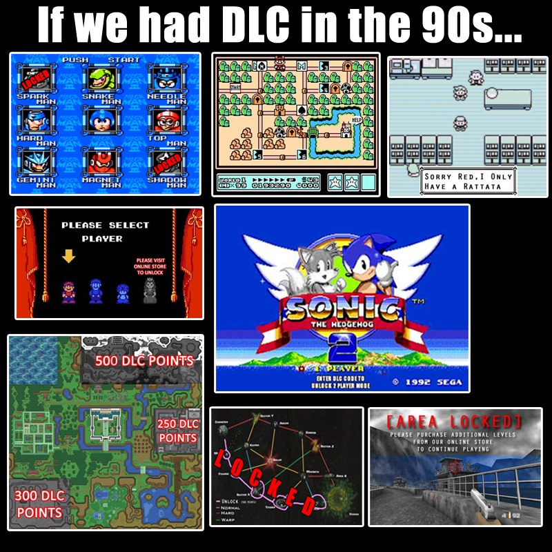 retro game memes - If we had Dlc in the 90s.. Push Start Colomoc Coca Cacada cacca Jcco Locked Sparka Sudhan Snake Man Needle Contact IceCocoa Parama mo I came aggagaga Hard Han Han 19 Geminu Man Magn Shadow Man Sorry Red. I Only Have A Rattata Please Sel