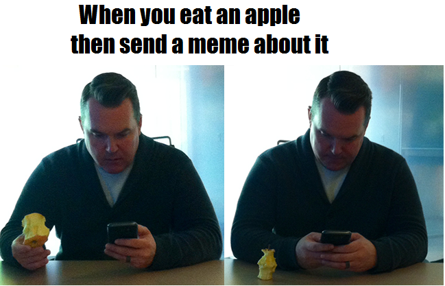 Eat an apple, feel good about yourself then send a meme