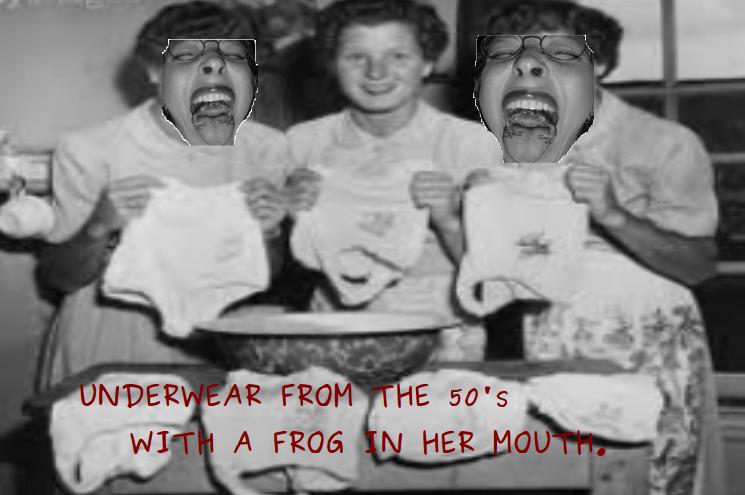 Jack vale, Founder of underwear from the 50's with a frog in her mouth