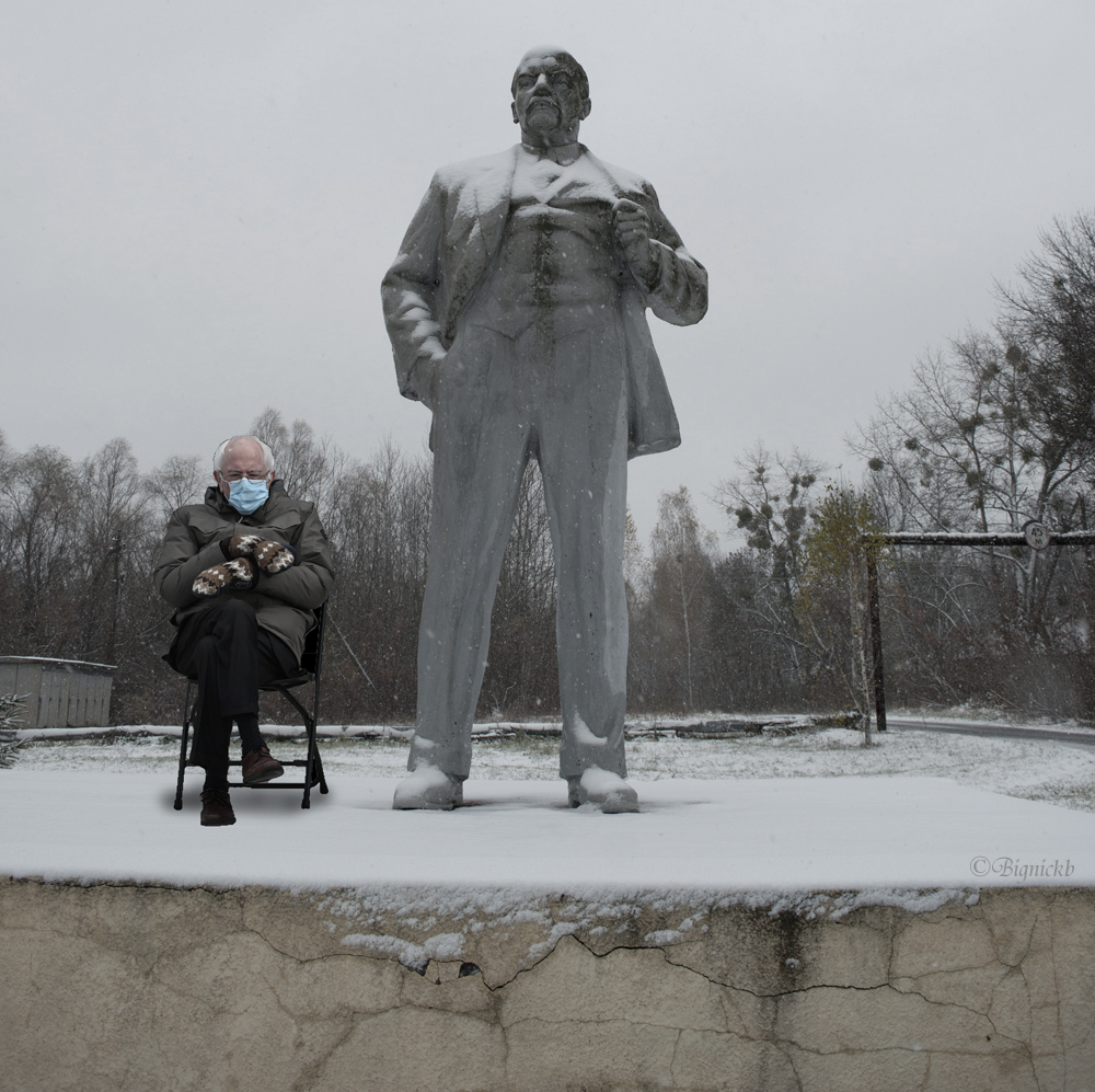 Gettin' on just fine! This is one of the few remaining statues of Lenin in Chernobyl town, Ukraine!