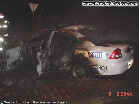 crashed police cars