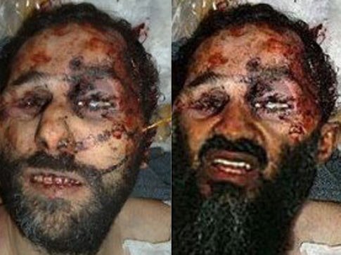 Here's the photo that was used to create the fake Bin Ladin Death Photo, where he still has an expression on his face.  All I know is that Bin Ladin had blue eyes. Yeah , one blew this way the other blew that way. 