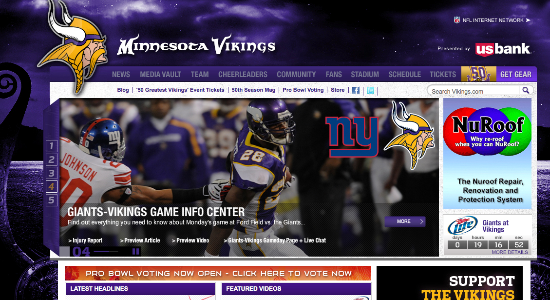 Maybe the Vikings should contact their own ads to fix their dome's ripped up roof