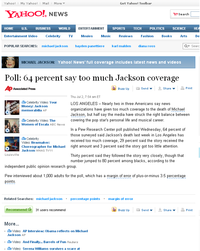 This poll about Michael Jackson proves that.