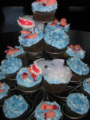 Shark Attack Cupcakes