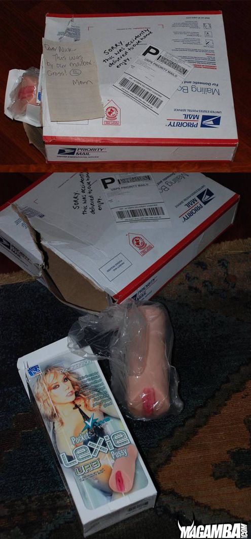 lol this package was sent to this guy and his parents opened it instead to find this ahahahaha!!