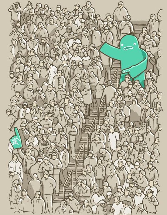 Extraordinary funny and clever illustrations.
