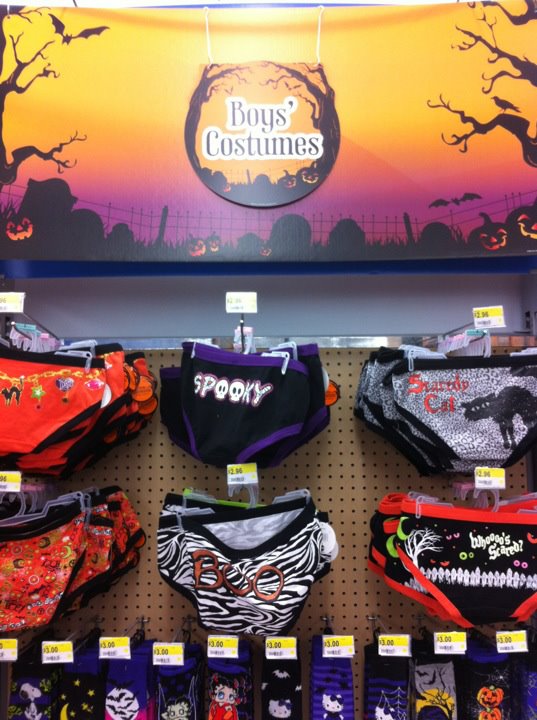 This is a display I saw at walmart. I guess boy's costumes aren't what they used to be