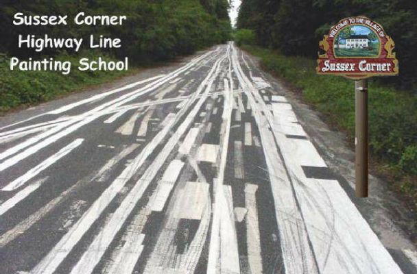 funny painted lines - Sussex Corner Highway Line Painting School Sussex Corner