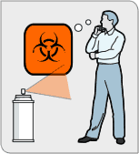 If you are sprayed with an unknown substance, stand and think about it instead of seeing a doctor.