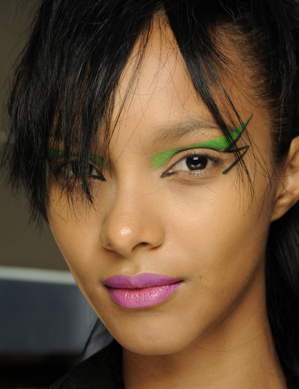 When it comes to making your look punk, the eyes have it. The key to a great punk look is bold swoops or wings. As long as you keep that in mind, it's impossible to go wrong. Play with liquid eyeliner, pencil or blush.