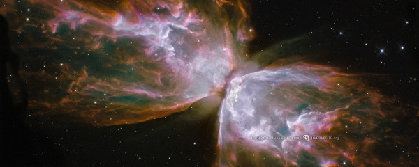 This is the butterfly nebula as photographed by the wide Field Camera 3 aboard the Hubble Telescope.