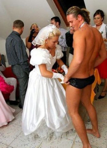 Don't the Magic Mike festivities end with the bachelorette party? This wedding seems just a little too exciting for the in-laws to handle.