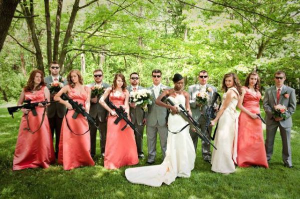 This wedding is packing some serious firepower!