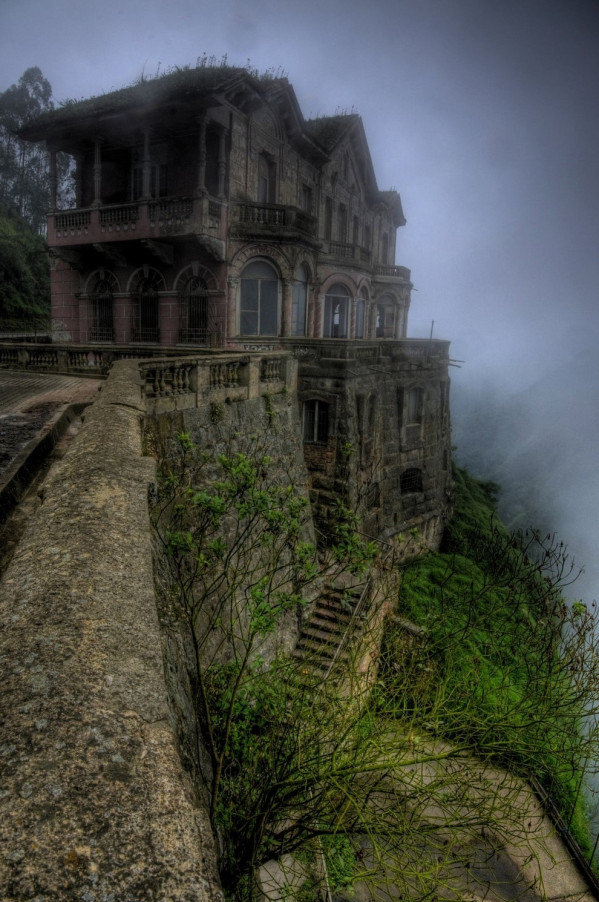 El Hotel del Salto Tuquendama, Colombia - The Hotel del Salto in the Tuquendama Falls area of Colombia first opened it's doors in 1928 and was a premier destination for wealthy tourists. Over the years the Bogot river became more and more contaminated, and the hotel saw declining visitors. A 1950 attempt to reconstruct the hotel into an 18-story building was never realized, and in the 1990s the hotel was finally closed and abandoned altogether. The building has since been the site of a number of suicides and the hotel is now rumored to be haunted.