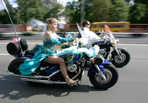 Motorcyclist wedding in Kiev