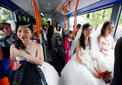 Chinese brides on bus
