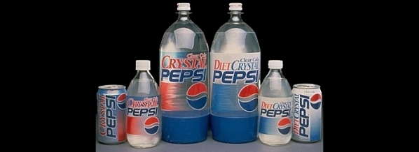 Crystal Pepsi - In 1992 PepsiCo attempted to revolutionize the soda market by introducing a clear cola. Crystal Pepsi was received well by many initially to the tune of over 400 million dollars in its first year however those numbers plummeted during its second year and Pepsi canned the product soon after.