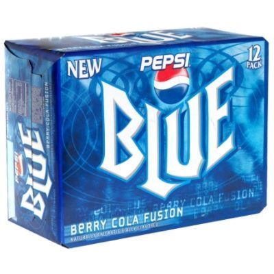 Pepsi Blue - Pepsi Blue was yet another one of the radical ideas that the PepsiCo rolled out throughout their time producing soft drinks. The Berry Cola Fusion beverage was introduced in 2002 but was discontinued just a couple years later in 2004.