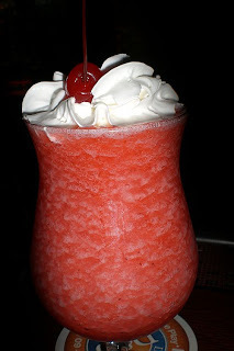 Strawberry Daiquiri - The Strawberry Daiquiri is one drink that appears very nice and innocent in the beginning but if you keep on drinking them like Kool-Aid you will wish you didn't the next day.