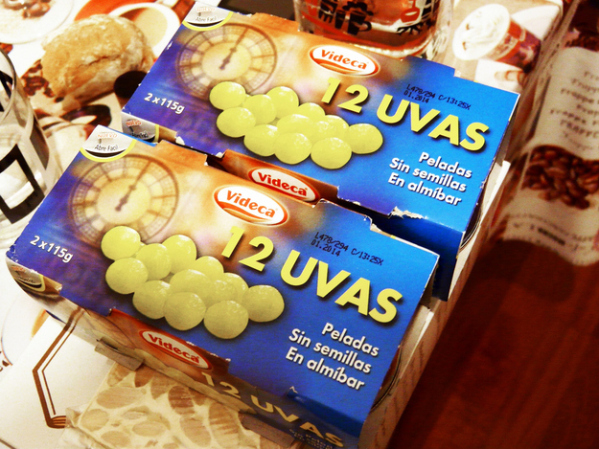 Spain - Eat 12 grapes, 1 for each clock strike at midnight