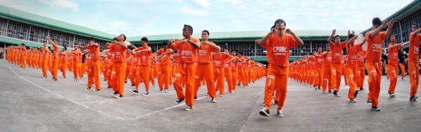 Dancing Inmates - Cebu Philippines - The inmates of Cebu prison are famous for their dance routines they put on concerts for the general public, as well as keep busy and healthy by practicing.