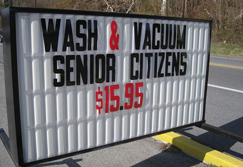 funny signs - Wash & Vacuum Senior Citizens 545