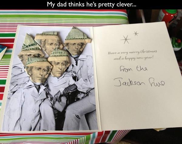 jackson 5 with michael jackson - My dad thinks he's pretty clever... 237883 Have a very weerry Christus cond a happy wens ytar! from the Jackson five