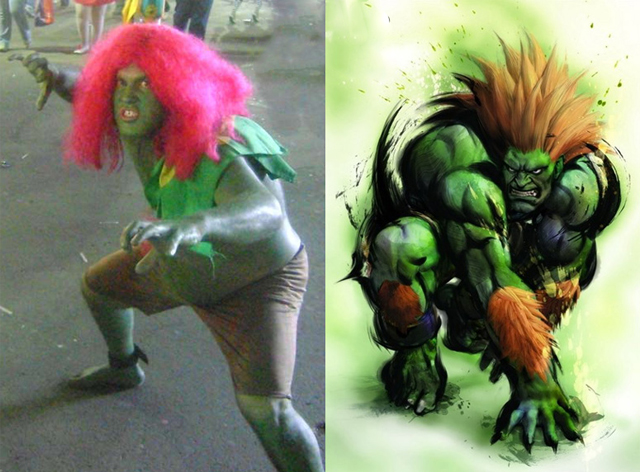 lame cosplay blanka from street fighter