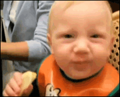 GIF Animations of Babies Experiencing First Sour Lemon