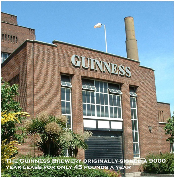 Guinness The Guinness Brewery Originally Signed A 9000 Year Lease For Only 45 Pounds A Year