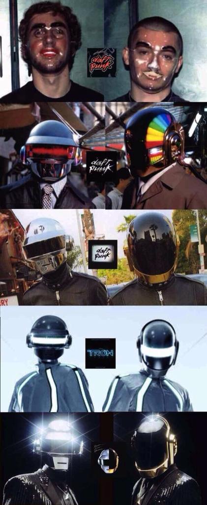The evolution of Daft Punk helmets