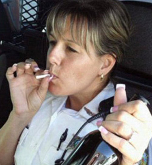 women cops smoking