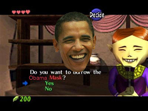 happy mask salesman ocarina of time - Decide Do you want to burrow the Obama Mask? Yes No 200