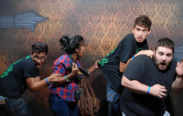 22 Pictures Of People Freaking Out In A Haunted House