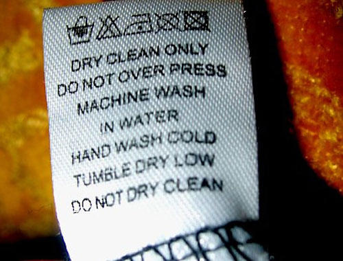 funny clothes tags - Ory Clean Onem Do Not Over Press Machine Wash In Water Hand Wash Wold Tumble Dry Low Do Not Dry Clean