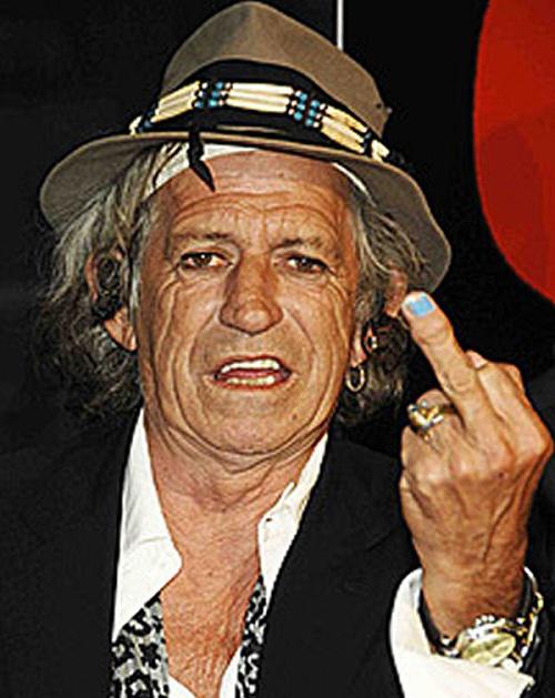 keith richards middle finger