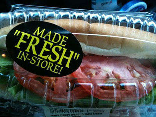 quotation marks as emphasis - Sy _MADE "Fresh" InStore! Www. Heav Tsi to | ti v